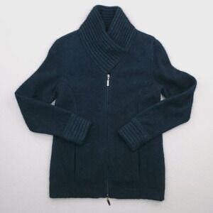 Merinomink Sweater Womens Extra Small Blue Selwyn Jacket Merino Wool Possum Fur